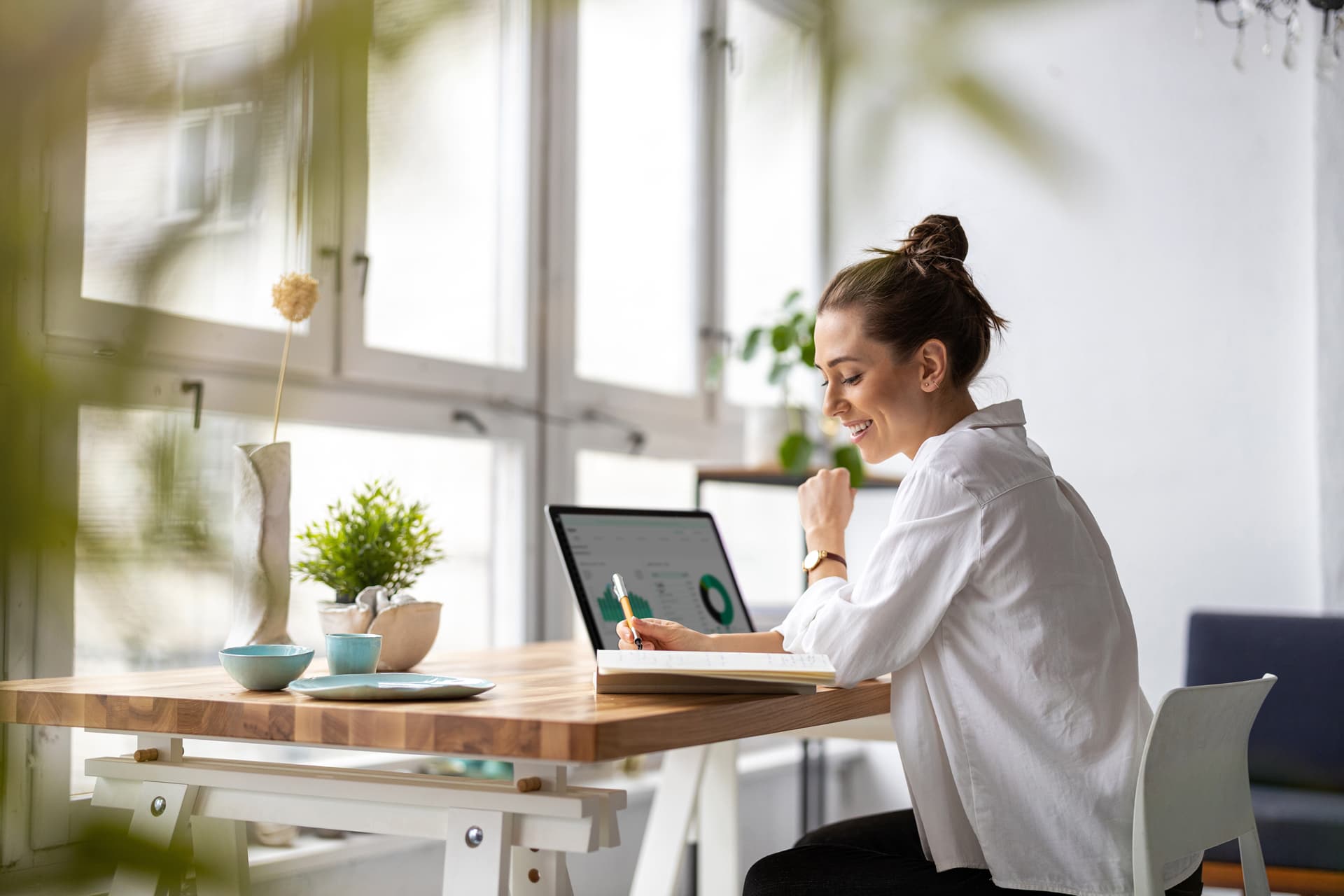 Professional working at desk